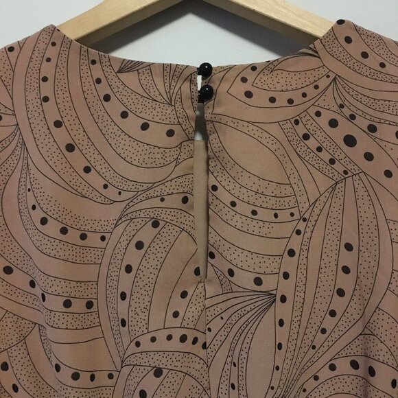 Retro 70s Psychedelic Paisley Peasant Sleeve Dress - Picture 8 of 16